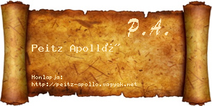 Peitz Apolló névjegykártya